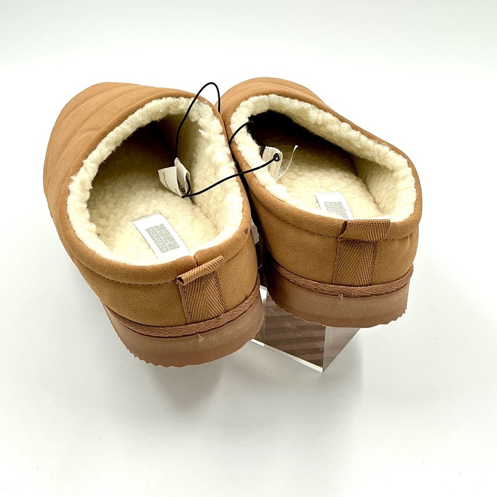 Nordstrom Rack Mens Size 9-10 Slippers Tan Quilted Faux Fur Puffer MSRP $30 - Picture 9 of 14